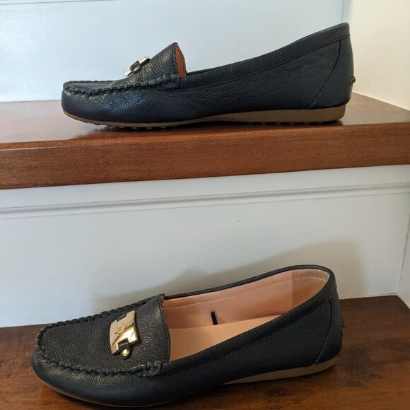 Kate Spade navy blue women's carmen leather loafers in size 8 - Picture 7 of 9